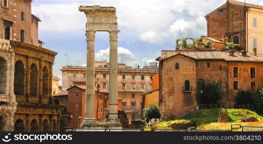 The picturesque ruins of Rome, Italy