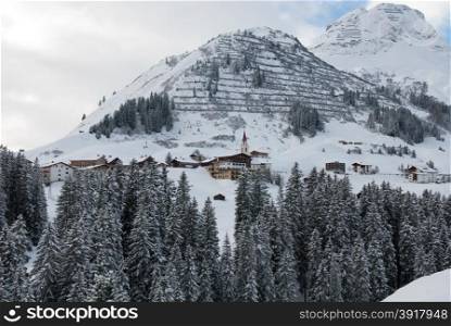 The picturesque village of Warth, in Austria