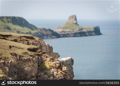 the picturesque Worms Head Peninsula, South Wales UK
