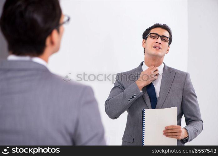 The politician planning speach in front of mirror. Politician planning speach in front of mirror