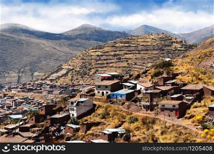 The poor area of Cuzco and clay houses. Cusco is a city in southeastern Peru, near the Urubamba Valley of the Andes mountain range.
