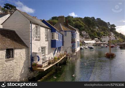 The popular holiday destination of Polperro in summer, Cornwall, England.