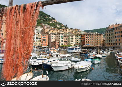 the port of Camogli, fomous smal town in Liguria, Italy