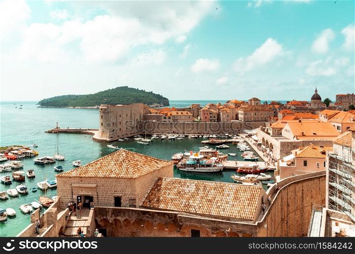 The port of Dubrovnik in Croatia