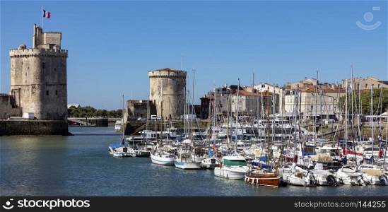 The port of La Rochelle on the coast of the Poitou-Charentes region of France. 