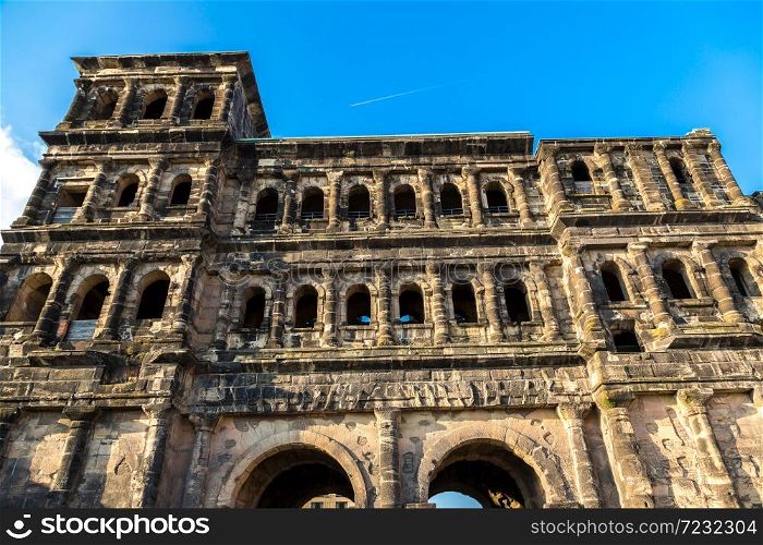 The Porta Nigra (Black Gate) in Trier in a beautiful summer day, Germany