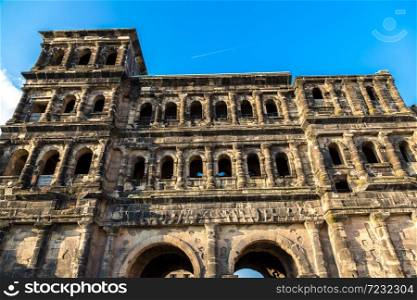 The Porta Nigra (Black Gate) in Trier in a beautiful summer day, Germany