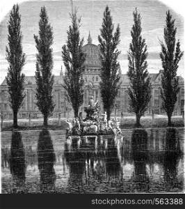The Potsdam Royal Castle, vintage engraved illustration. Magasin Pittoresque 1869.