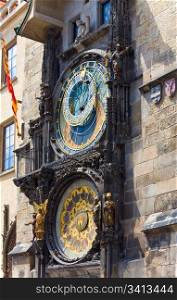 The Prague Astronomical Clock or Prague Orloj (installed in 1410). Stare Mesto (Old Town) view, Prague, Czech Republic