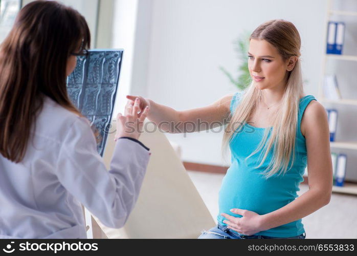 The pregnant woman at regular pregnancy check-up. Pregnant woman at regular pregnancy check-up