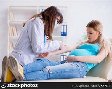 The pregnant woman at regular pregnancy check-up. Pregnant woman at regular pregnancy check-up