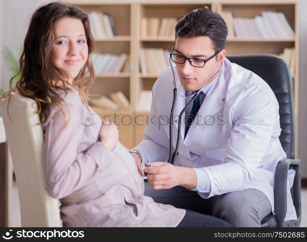 The pregnant woman visiting doctor for consultation. Pregnant woman visiting doctor for consultation