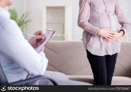 The pregnant woman visiting psychologist doctor. Pregnant woman visiting psychologist doctor