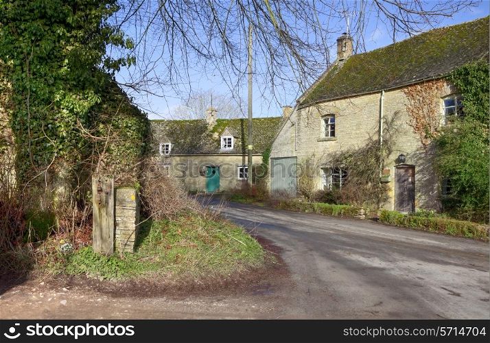 The pretty Cotswold village of Condicote, Gloucestershire, England.