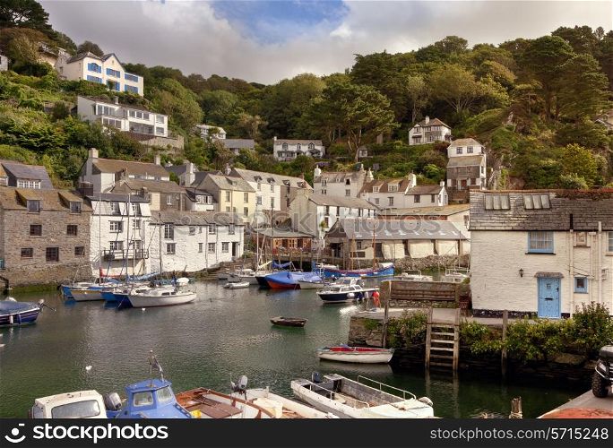 The pretty harbour at Polperro, Cornwall, England.