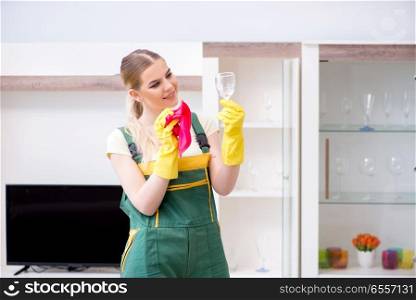 The professional cleaner cleaning apartment furniture. Professional cleaner cleaning apartment furniture