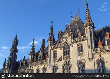 The Provinciaal Hof (Court of the Province) in Burg Square in the city of Bruges in Belgium. It is the former meeting place for the provincial government of West Flanders.