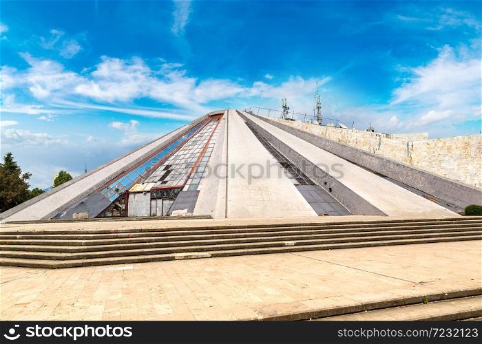 The Pyramid in Tirana, built by dictator Enver Hoxha in a beautiful summer day, Albania