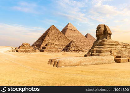 The Pyramids of Giza and the Great Sphinx, Egypt.. The Pyramids of Giza and the Great Sphinx, Egypt