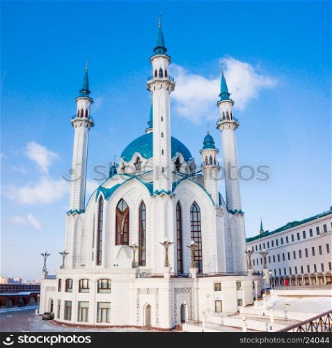 The Qol Sharif Mosque in Kazan Kremlin. Tatarstan, Russia. Kul Sharif. UNESCO World Heritage Site