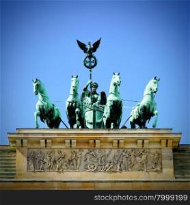 The Quadriga on top of the Brandenburg gate, Berlin