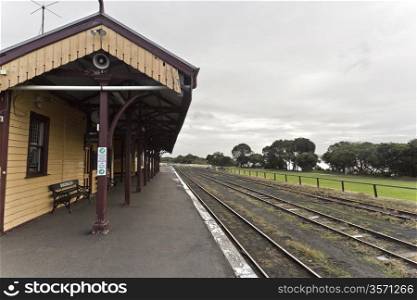 The Queenscliff Railway Station (c1879) is the only timber railway station in Victoria, Australia.