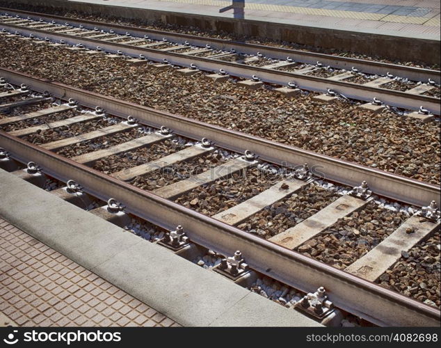 The railway in close up, hdr image