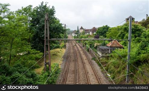 the railway track in France