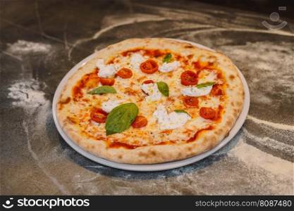 The real Neapolitan pizza with sourdough and fresh and natural ingredients