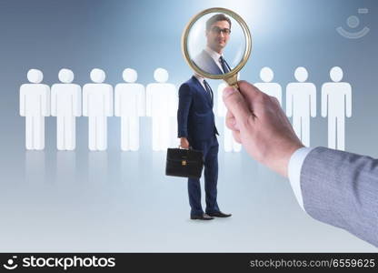 The recruitment and employment concept with selected employee. Recruitment and employment concept with selected employee. The recruitment and employment concept with selected employee
