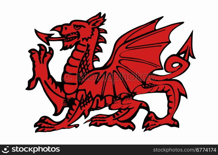 The red dragon of Wales - The Welsh Dragon appears on the national flag of Wales. The flag is also called Y Ddraig Goch. The oldest recorded use of the dragon to symbolise Wales is in the Historia Brittonum, written around AD 829.