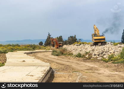 the red excavator in a day&rsquo;s work