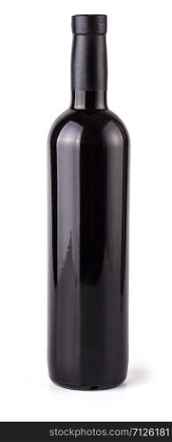 The red wine bottle isolated over white background