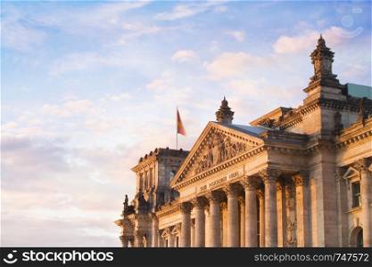 The Reichstag at sunset