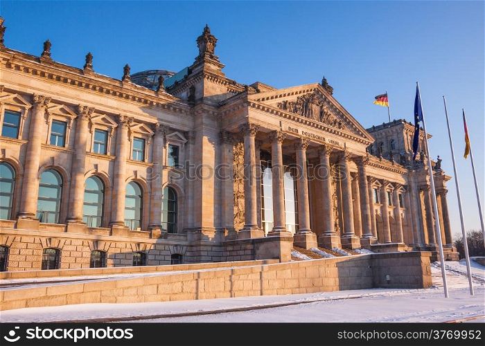 The Reichstag. The German Parliament Building in Berlin.