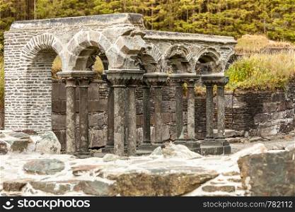 The remains of Lysekloster, Lyse Mariakloster, ruined monastery in south western Norway.. Lyse Kloster ruins in Norway