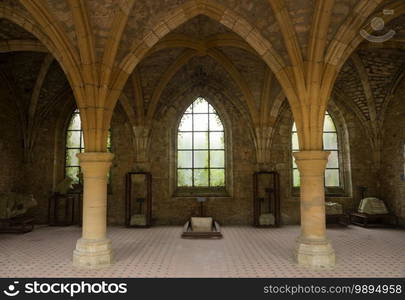 The remains of Orval abbey in the Belgian village Villers-devant-Orval. Remains of Orval abbey