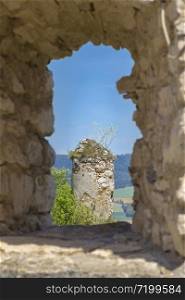 The remains of the defensive structure of the Spis Castle. Slovakia