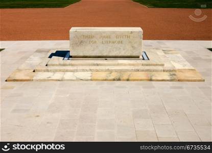 The Remembrance Stone in front of the National War Memorial, Canberra, Australia