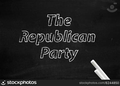 The Republican Party written on board