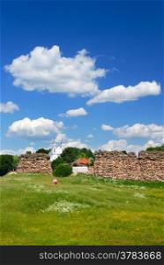 The rests of a wall of the castle in Krevo, Belarus.