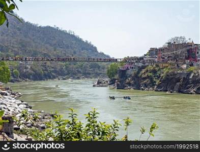 The river Ganga in Laxmanjhula in India Asia