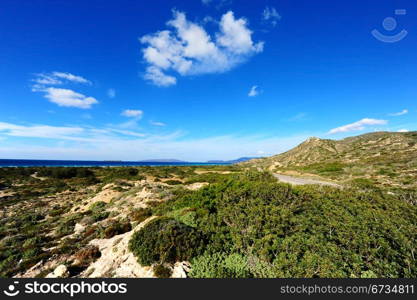 The Road Along the Coast of the Greek Island of Rhodes