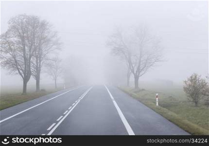 The road in the fog background for your design
