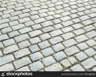 The road paved with cobble stones for your background. Road paved with cobble stones for your background