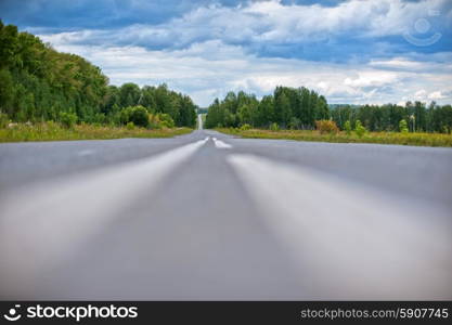 the road. Picture of empty countryside road