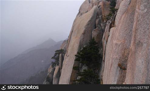 The rock and fog in Seoraksan mountains, South Korea