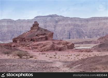 the rock called spiral hill in timna national park in israel. spiral hill in timna national park in israel