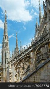 The roof of Milan Cathedral (or Duomo di Milano). Construction began in 1386, but it ended only in 1813.
