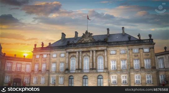 The Royal Amalienborg Palace in Copenhagen. Denmark